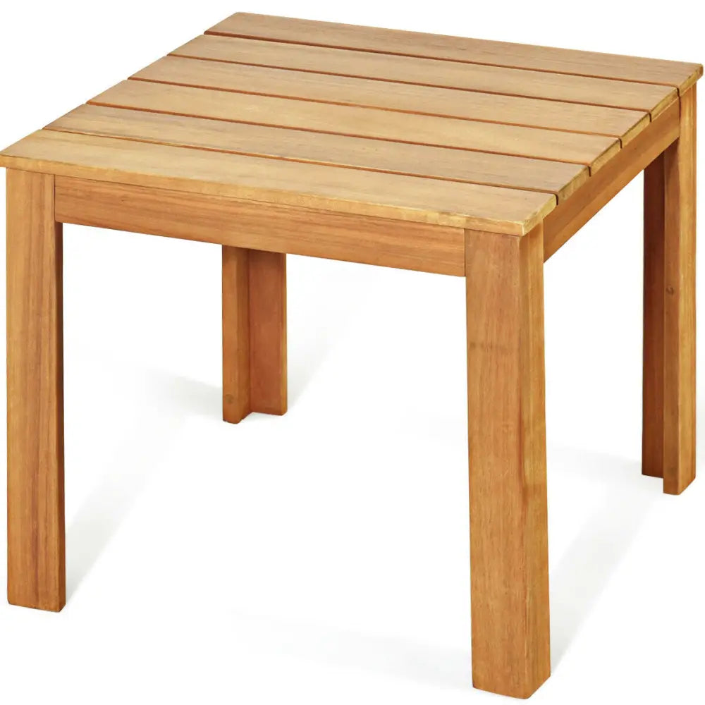 Wooden Square Patio Coffee Bistro Table-Natural - Natural - Patio Coffee Tables