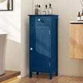 Wooden Storage Free-Standing Floor Cabinet with Drawer and Shelf-Blue - Blue - Floor Cabinets