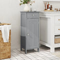 Wooden Storage Free-Standing Floor Cabinet with Drawer and Shelf-Gray - Gray - Floor Cabinets