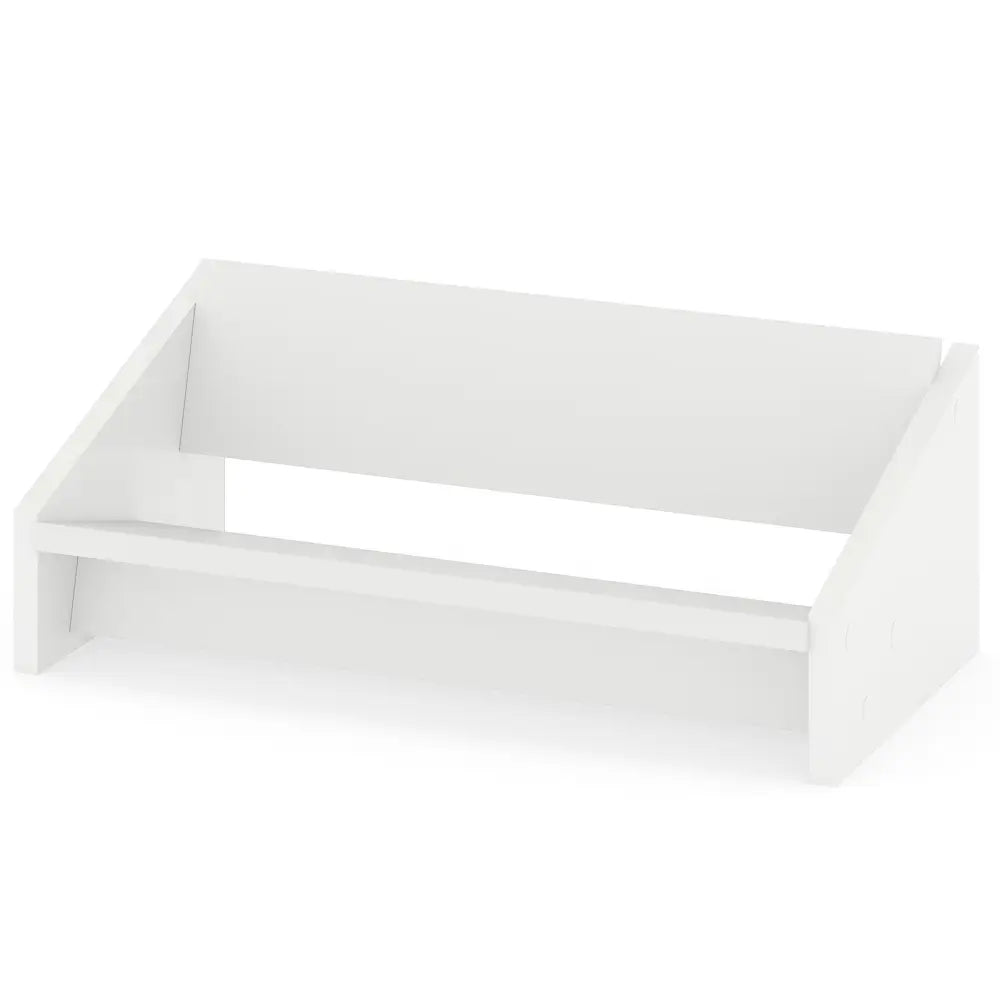 Wooden Tilting Bookcase Small Desktop Bookshelf Organizer for Magazines-White - White - Bookcases