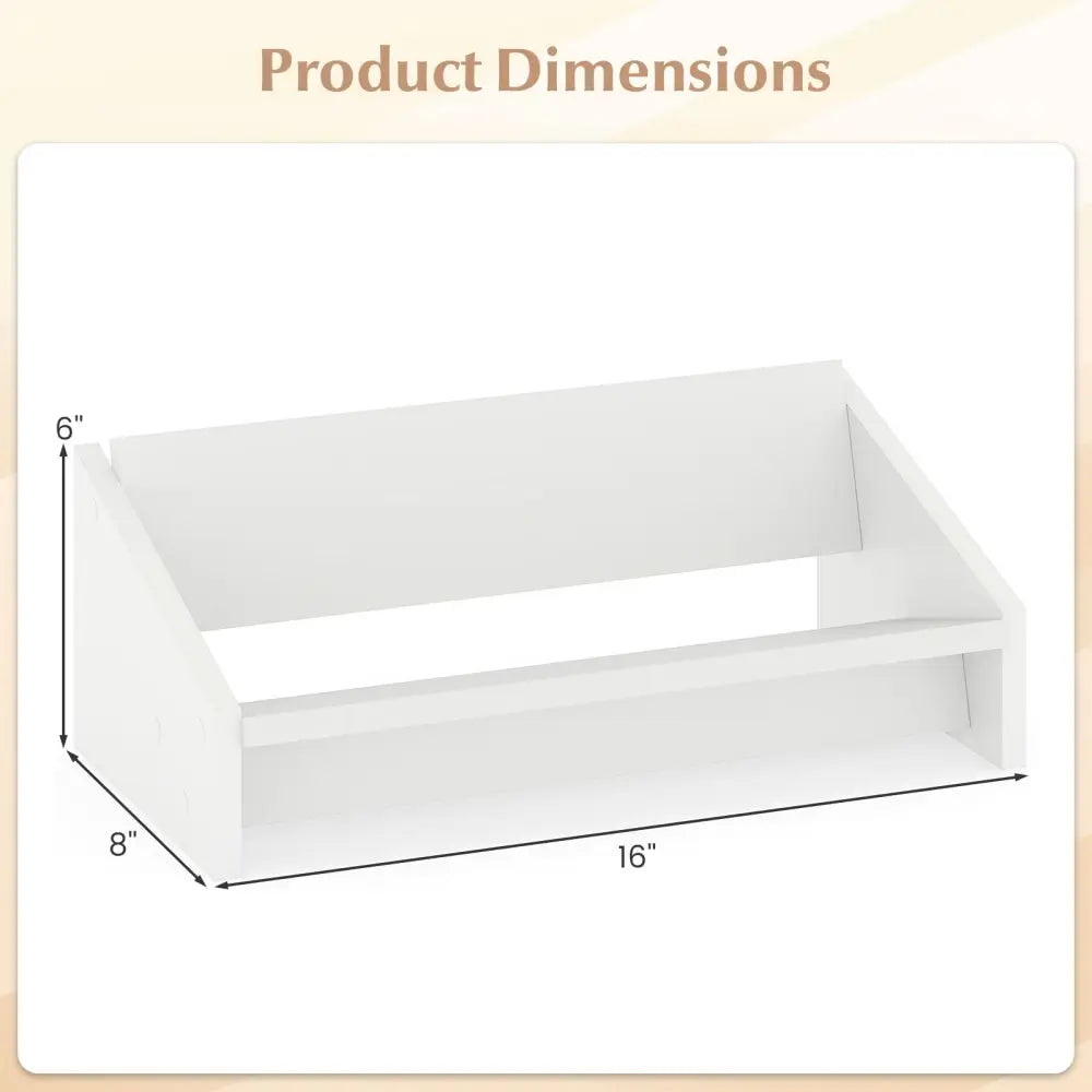 Wooden Tilting Bookcase Small Desktop Bookshelf Organizer for Magazines-White - White - Bookcases