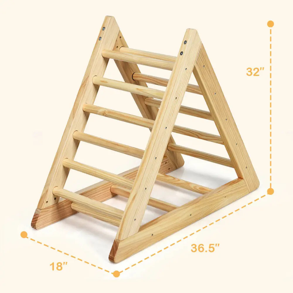 Wooden Triangle Climber for Toddler Step Training - Natural - Climbers & Slides
