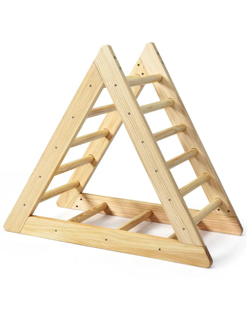 Wooden Triangle Climber for Toddler Step Training - Natural - Climbers & Slides