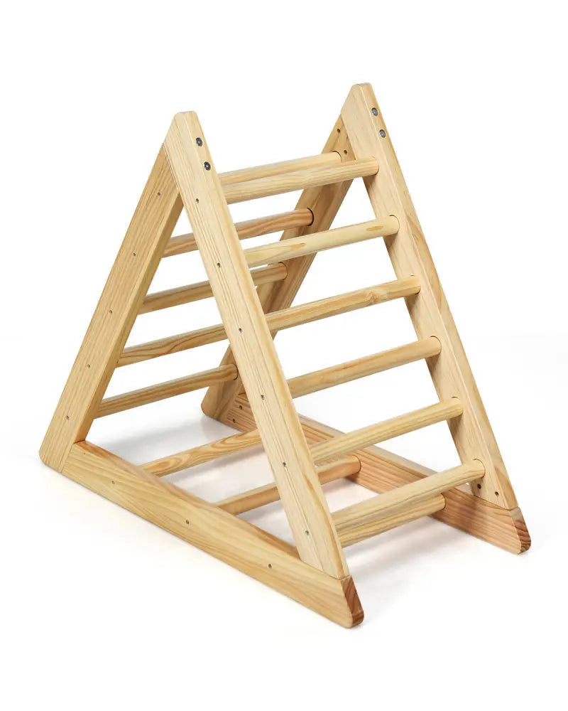 Wooden Triangle Climber for Toddler Step Training - Natural - Climbers & Slides
