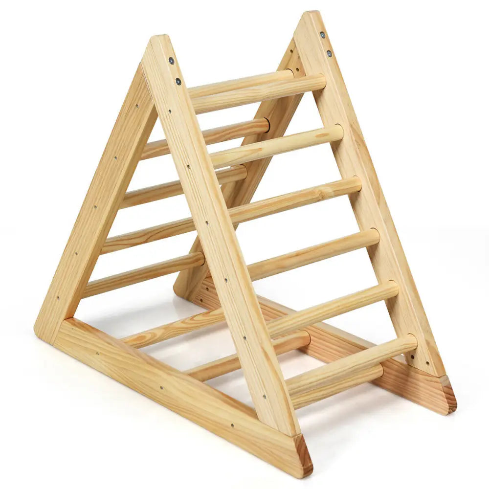 Wooden Triangle Climber for Toddler Step Training - Natural - Climbers & Slides