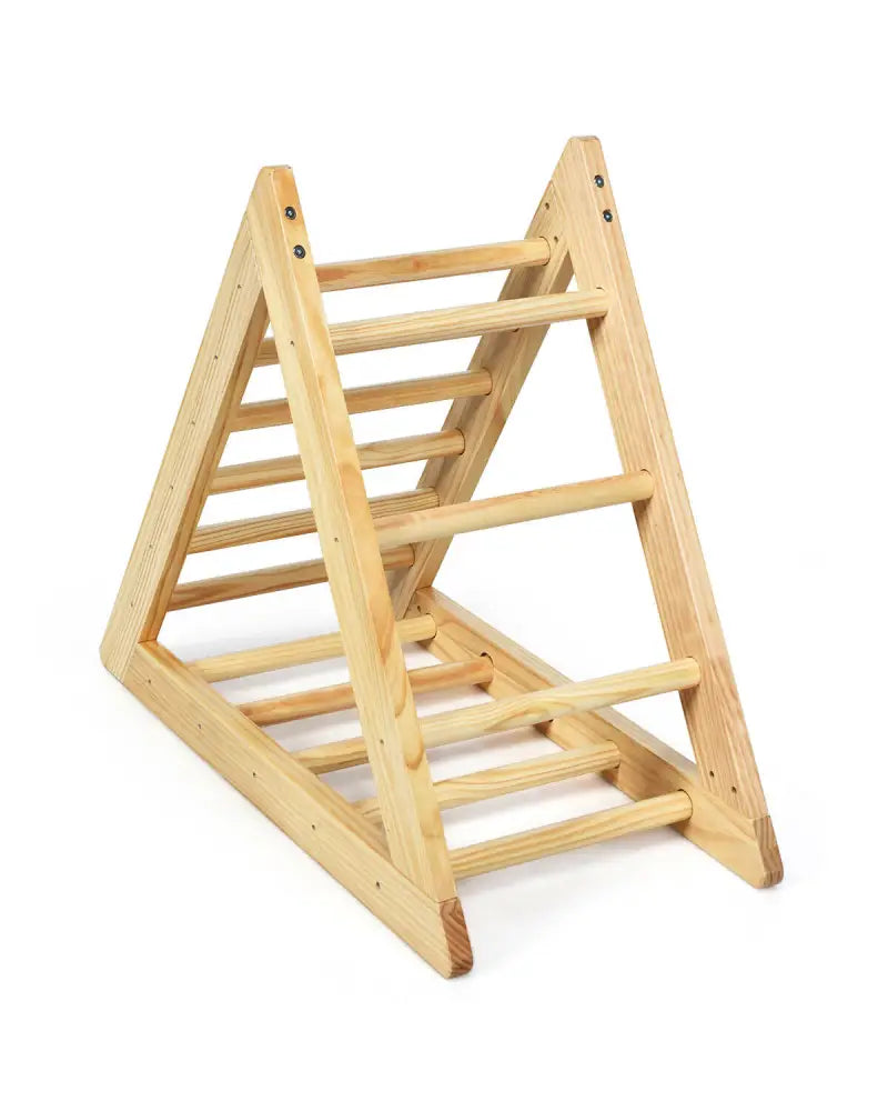 Wooden Triangle Climber for Toddler Step Training - Natural - Climbers & Slides