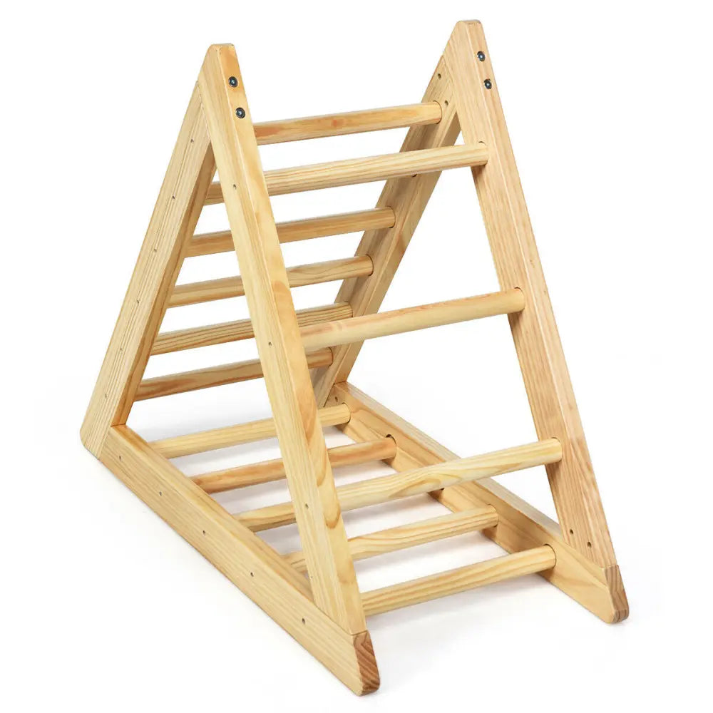 Wooden Triangle Climber for Toddler Step Training - Natural - Climbers & Slides