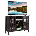Wooden TV Stand Console Cabinet for 50 Inch TV-Brown - Brown - Entertainment Centers & TV Stands