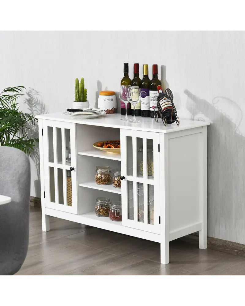 Wooden TV Stand Console Cabinet for 50 Inch TV-White - White - Entertainment Centers & TV Stands