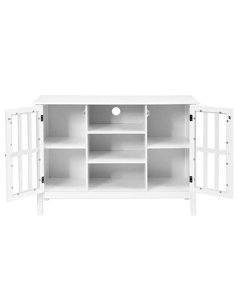 Wooden TV Stand Console Cabinet for 50 Inch TV-White - White - Entertainment Centers & TV Stands