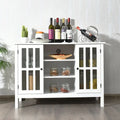 Wooden TV Stand Console Cabinet for 50 Inch TV-White - White - Entertainment Centers & TV Stands