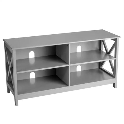 Wooden TV Stand Entertainment Media Center-Gray - Gray - Entertainment Centers & TV Stands