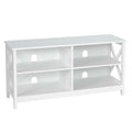 Wooden TV Stand Entertainment Media Center-White - White - Entertainment Centers & TV Stands