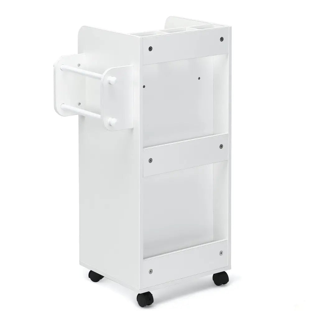 Wooden Utility Rolling Craft Storage Cart-White - White - File Cabinets