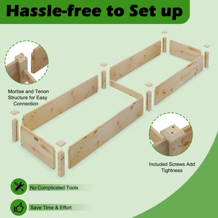 Wooden Vegetable Raised Garden Bed for Backyard Patio Balcony - Natural - Raised Garden Beds