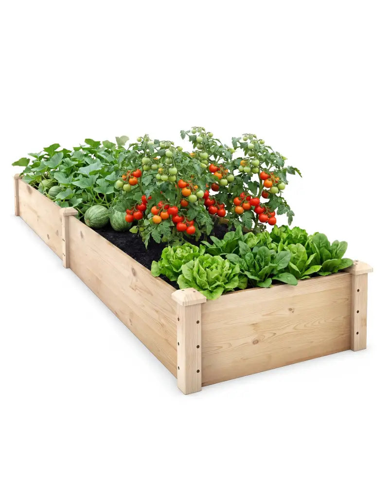 Wooden Vegetable Raised Garden Bed for Backyard Patio Balcony - Natural - Raised Garden Beds