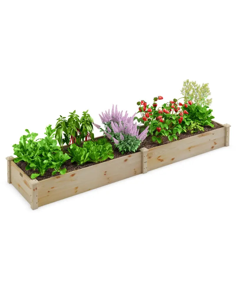 Wooden Vegetable Raised Garden Bed for Backyard Patio Balcony - Natural - Raised Garden Beds