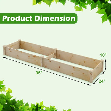 Wooden Vegetable Raised Garden Bed for Backyard Patio Balcony - Natural - Raised Garden Beds
