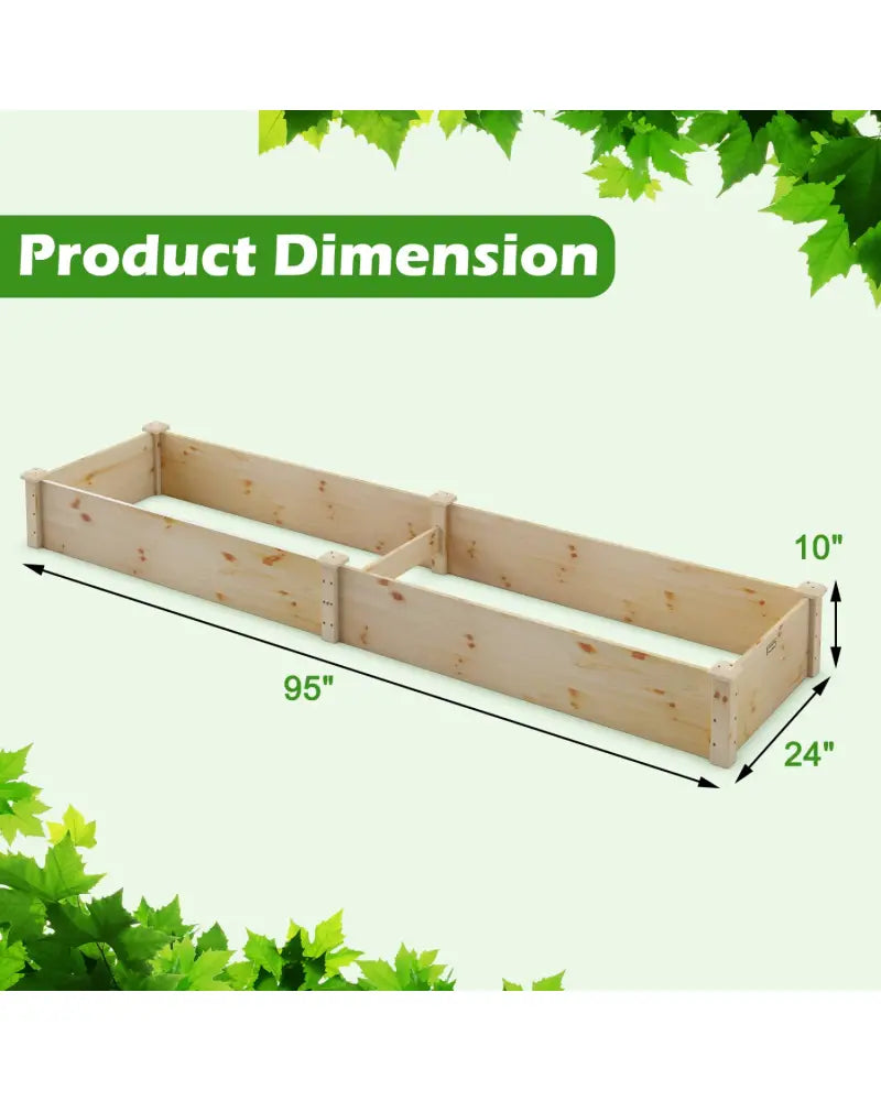 Wooden Vegetable Raised Garden Bed for Backyard Patio Balcony - Natural - Raised Garden Beds
