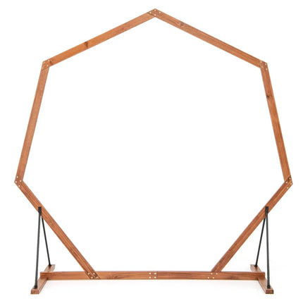 Wooden Wedding Arch Solid Wood Arbor Backdrop Stand for Wedding Ceremony-Heptagon - Outdoor Decor