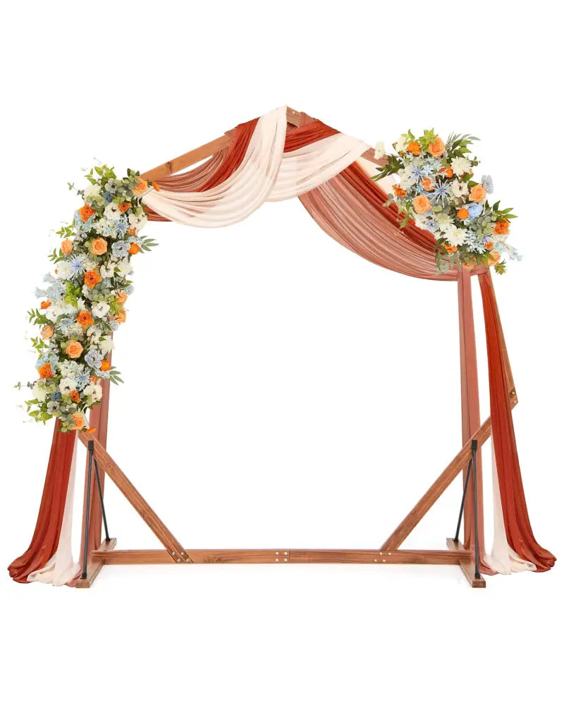 Wooden Wedding Arch Solid Wood Arbor Backdrop Stand for Wedding Ceremony-Heptagon - Garden Arbors