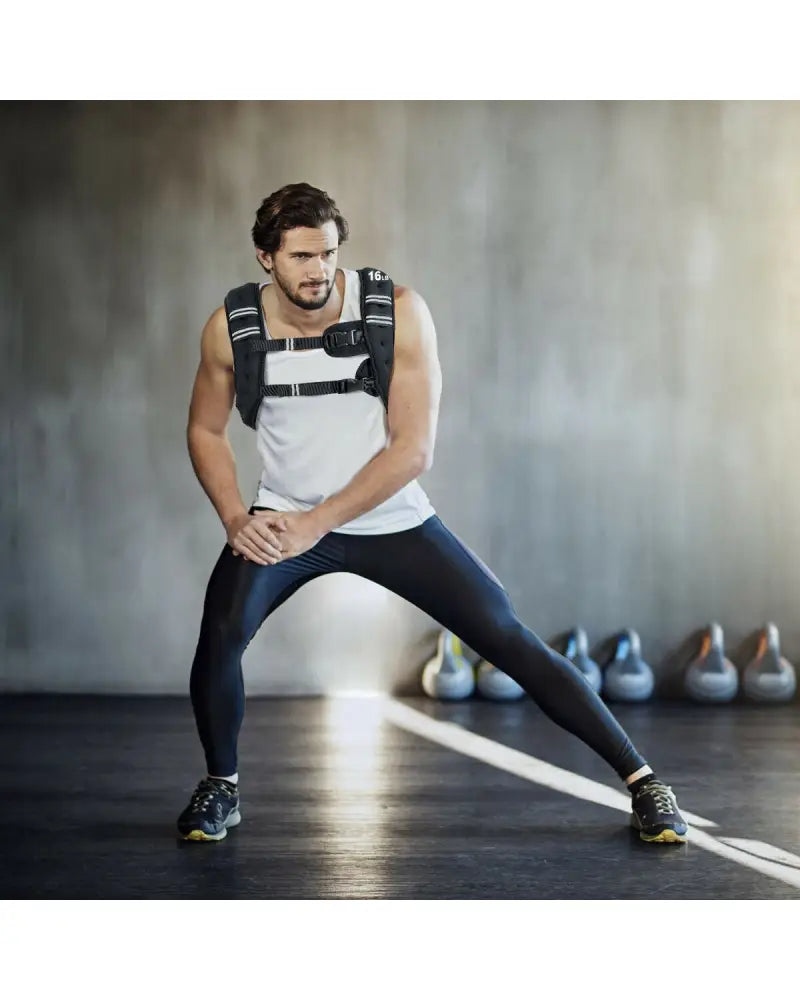 Workout Weighted Vest with Mesh Bag Adjustable Buckle - Black - Weights Accessories