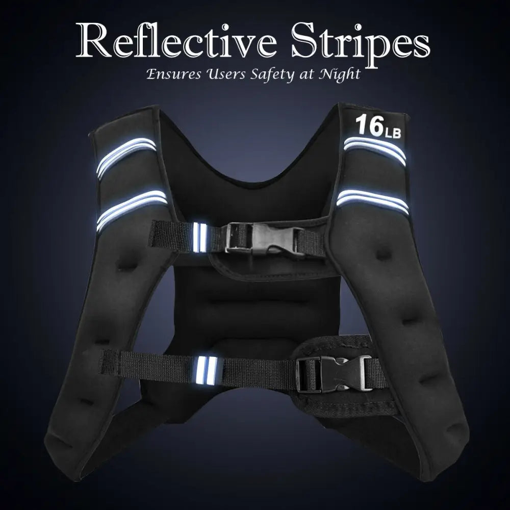 Workout Weighted Vest with Mesh Bag Adjustable Buckle - Black - Weights Accessories