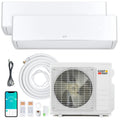 X-Pro 18000 BTU 2 Zone 24 SEER2 Mini Split AC with Heat Pump-9K + 9K - White - 2 Zone Mini Split