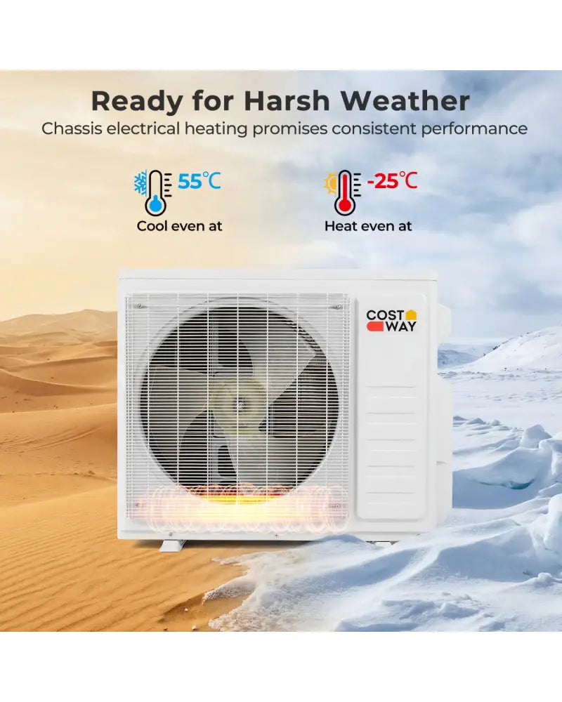 X-Pro 27000 BTU 3 Zone 24 SEER2 Mini Split AC with Heat Pump-9K + 9K + 18K - White - 3 Zone Mini Split