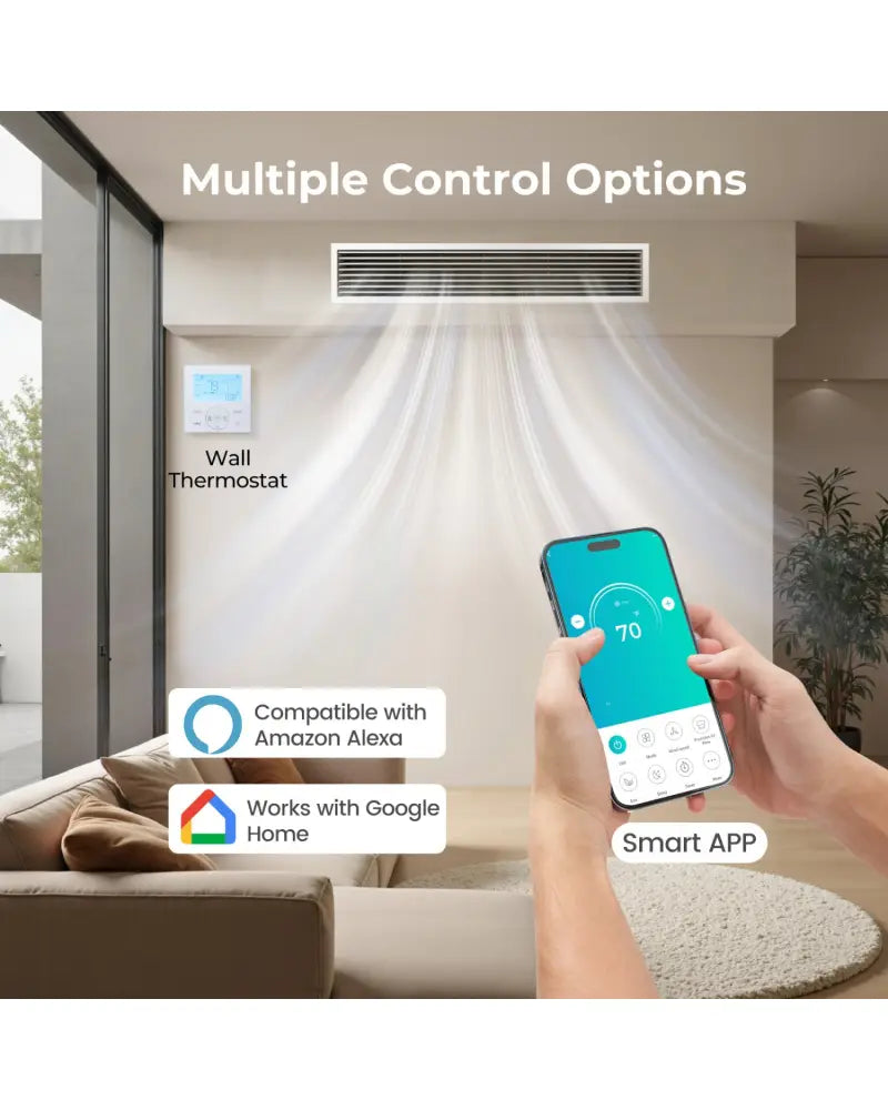 X-Pro 35000 BTU 2 Zone 22.5 SEER2 Concealed Ducted Mini Split AC-9K + 24K - White - 2 Zone Mini Split
