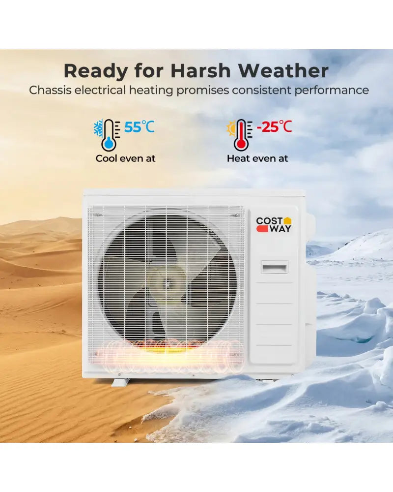 X-Pro 35000 BTU 3 Zone 22.5 SEER2 Mini Split AC with Heat Pump-12K + 12K + 24K - 3 Zone Mini Split