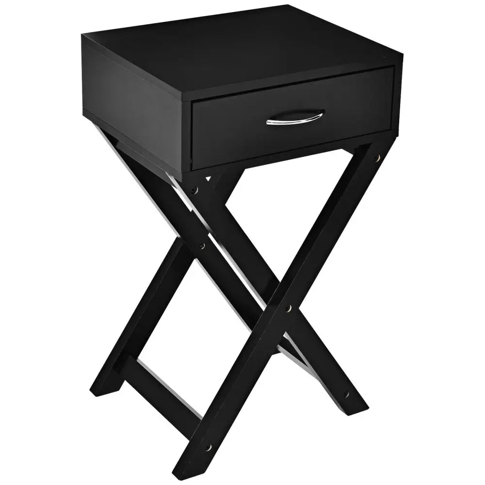 X-Shape Modern Accent Side End Table-Black - Black - End & Side Tables