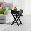 X-Shape Modern Accent Side End Table-Black - Black - End & Side Tables