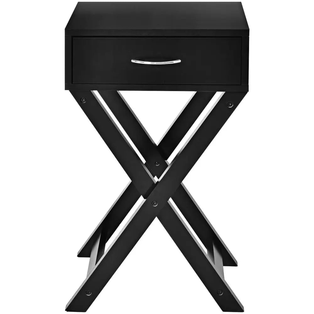 X-Shape Modern Accent Side End Table-Black - Black - End & Side Tables