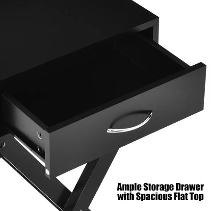 X-Shape Modern Accent Side End Table-Black - Black - End & Side Tables