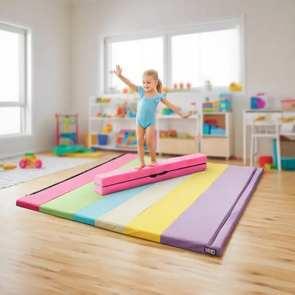 Yoga Set: Gymnastics Mat + Folding Gymnastics Balance Beam - Yoga & Gym Mats