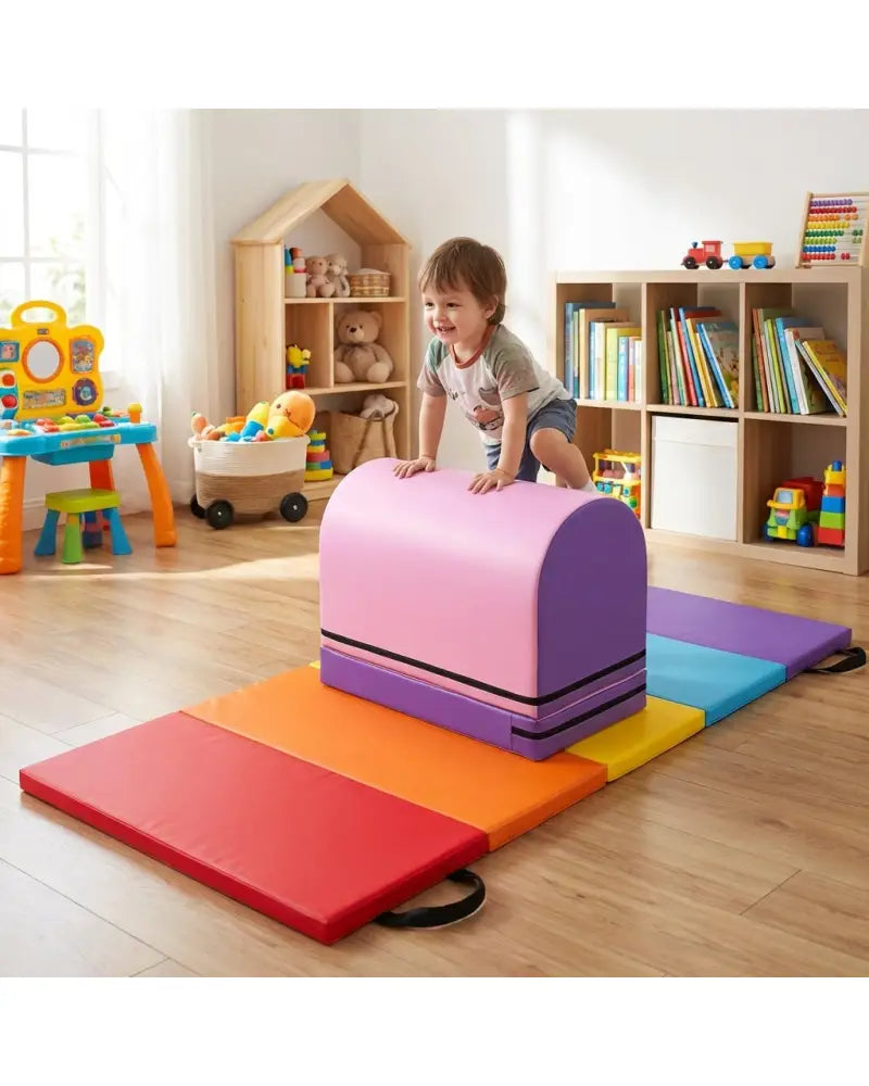 Yoga Set: Gymnastics Vaulting Box + Gymnastics Mat - Yoga & Gym Mats
