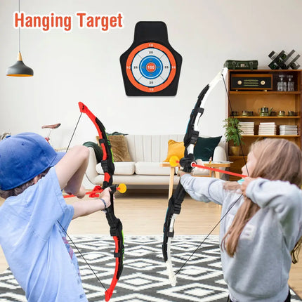 Youth Archery Bow Set with LED Light Up Bow and 20 Suction Cup Arrows for Kids - Multicolor - Lawn Games